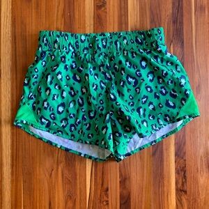 All In Motion Green Leopard Running Shorts - Small